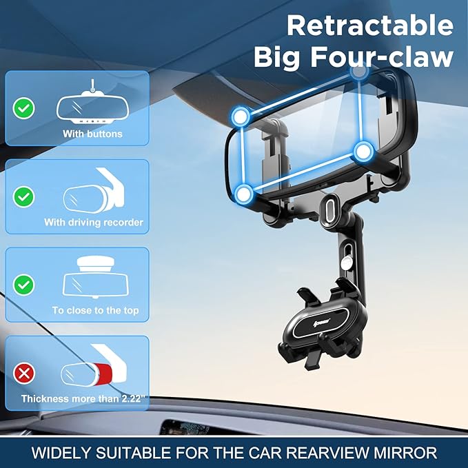 IVORY ISLE™️- 360°Rotatable and Retractable Phone Holder for Car