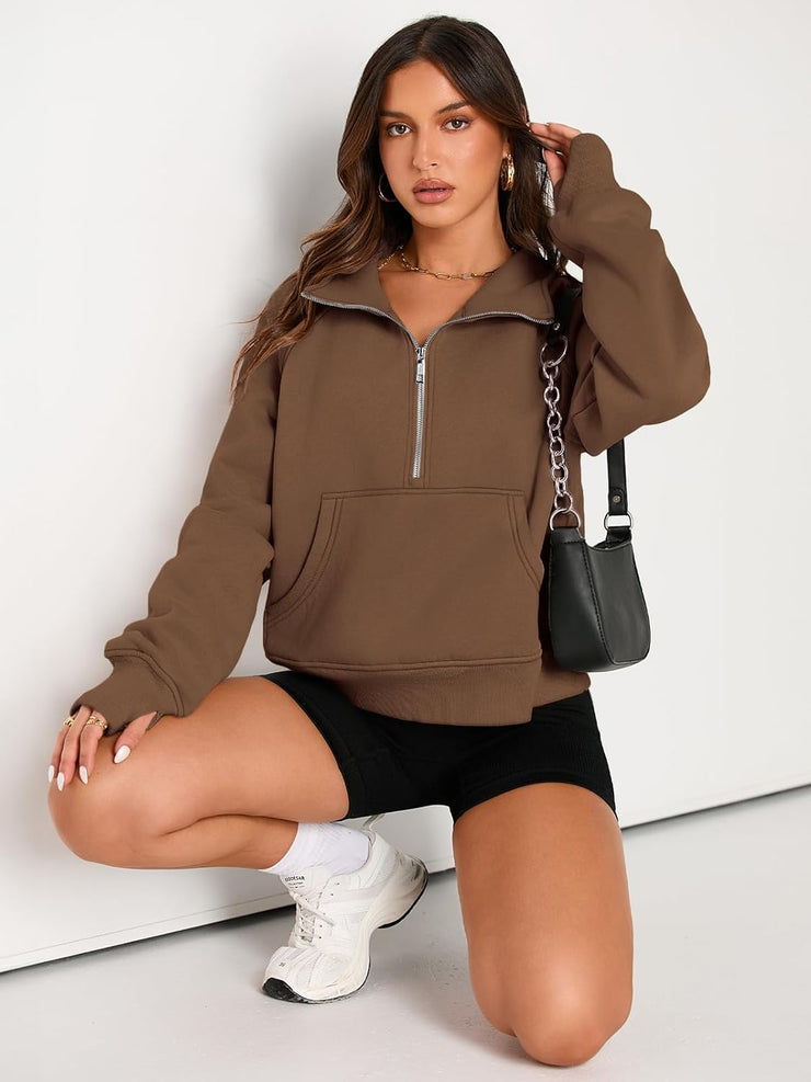 IVORY ISLE™️-  Scuba Half Zip Hoodie